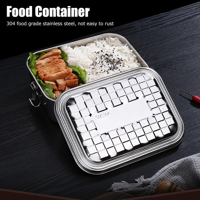 Single Layer Lunch Box Food Bento Container Stainless Steel 304