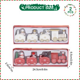 2 Pcs Xmas Train Decorations, Wooden Christmas Train Decor Mini Christmas Desktop Decorations with Snowman for Christmas Decorations and Gifts Party Kindergarten Ornaments