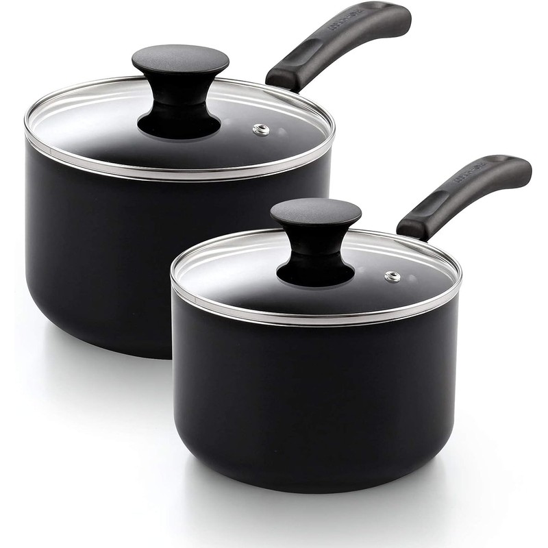 Cook N Home Nonstick Sauce Pan Set 1Qt and 2Qt,