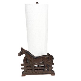 Urbalabs Cast Iron Farmhouse Paper Towel Holder Horse Metal Paper Towel Holder Roll Paper Towel Stand for Farmhouse Kitchen Decor Bathroom Home Country Decor (Horse)