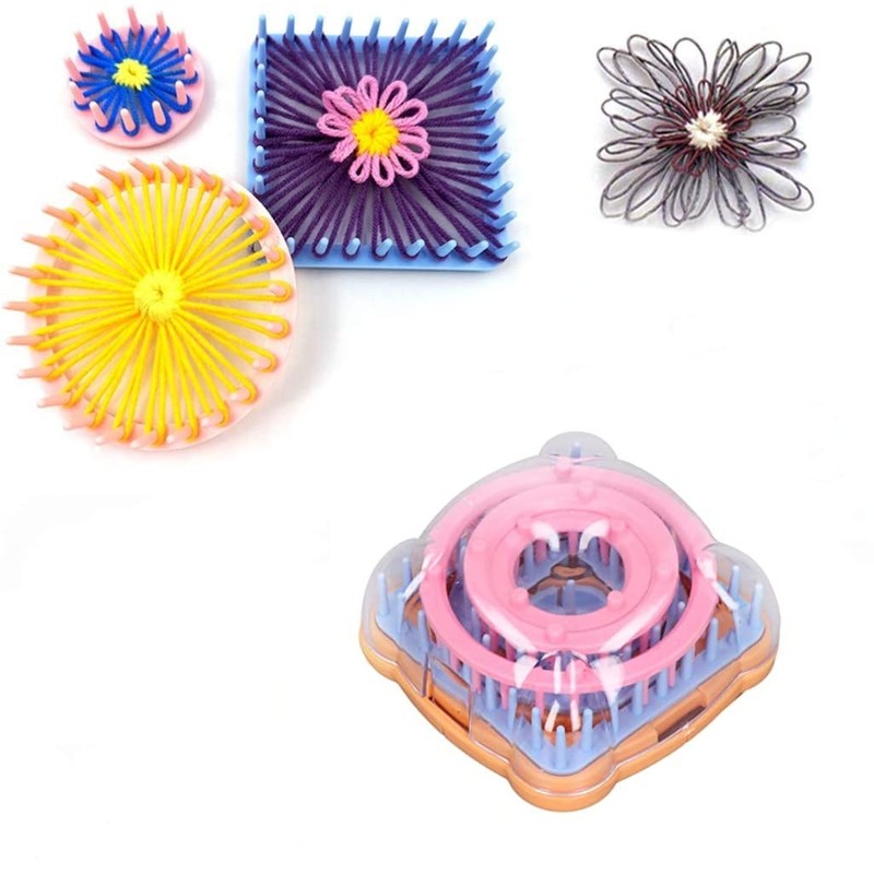 Zerodis Flower Knitting Loom Kit, Round Looms, Hat, Scarf, Scarf,