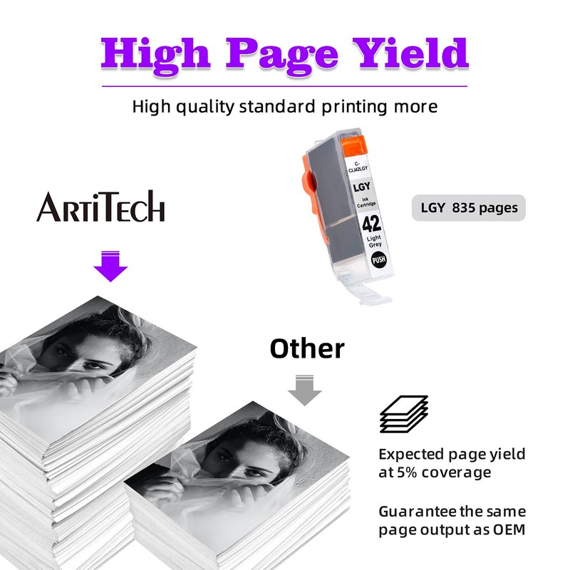ARTITECH ARTITECH CLI-42 LGY Pixma Pro-100 Compatible Ink Cartridges Replacement