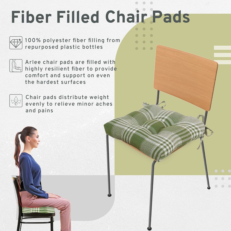 Arlee Chair Cushions for Dining Chairs, Set of 2 -