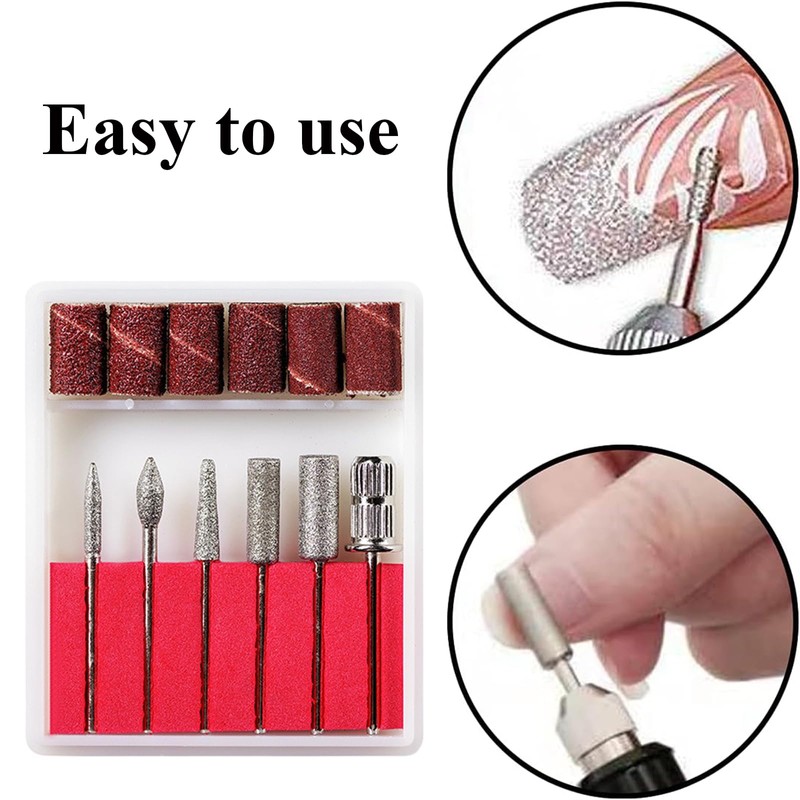 6 Pcs Nail Drill Bits, File Nail Drill Bits, Manicure