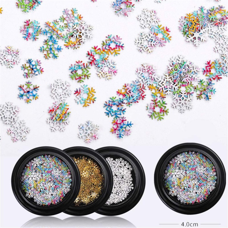 Kingsie Christmas Nail Parts, Snowflake Snow Metal Parts, Winter Nail