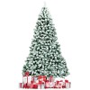 Costway 7.5Ft Pre-Lit Premium Snow Flocked Hinged Artificial Christmas Tree