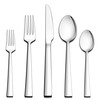 LIANYU 50-Piece Silverware Set, Stainless Steel Square Flatware Cutlery Set