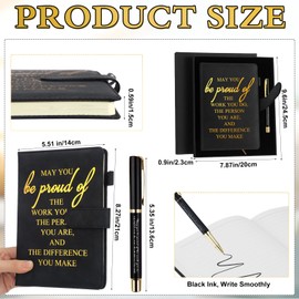 Spakon 12 Set Thank You Team Appreciation Gift Bulk A5 Leather Journal Pen with Gift Box Employee Valentines Day Gifts for Teacher Nurse Coworker Team Staff Office Supplies