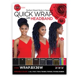 Seduction Quick Wrap with Headband Wig WRAP.BX36W Box Braid Wavy 36" (T1B/30)