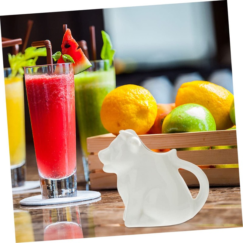 Ciieeo 2Pcs Ceramic Animal Shaped Milk Jug Cute for Sauces
