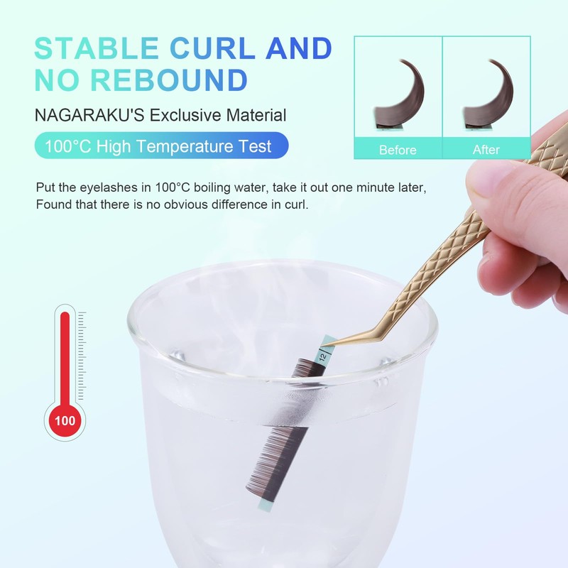 NAGARAKU Dark Brown Eyelash Extension Thickness 0.15 mm C Curvature