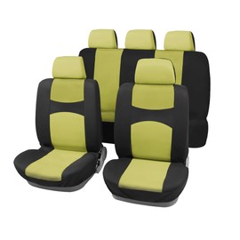 X AUTOHAUX Universal Fit Full Set Car Seat Cover Kit for Truck SUV Black Yellow