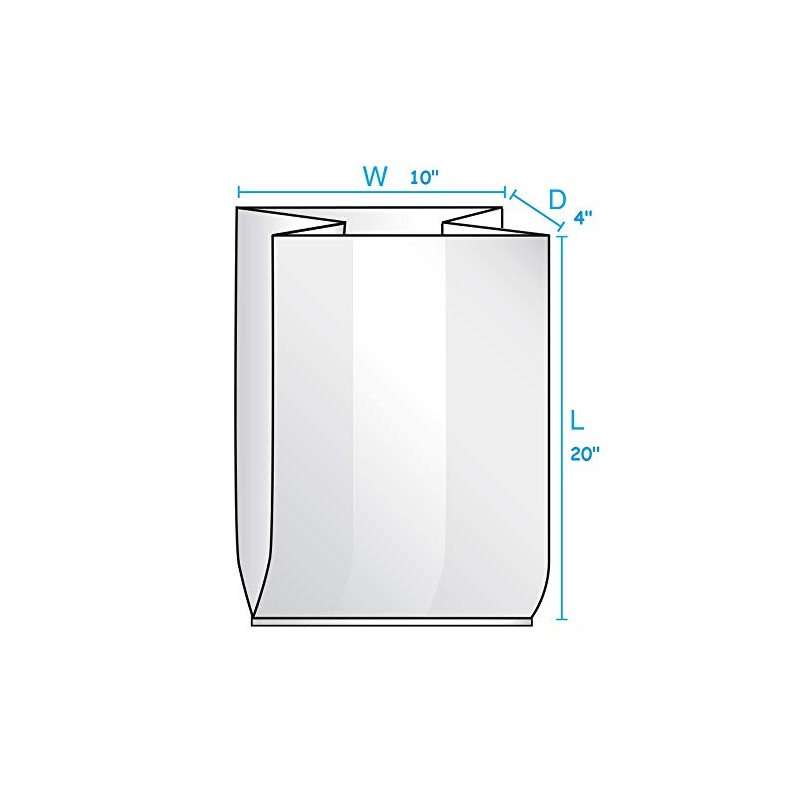 100 Count Bread Loaf Bags Food Storage Poly Bags (10x4x20,