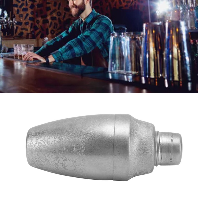 Cocktail Shaker 304 Stainless Steel Boston Shaker Mixer with Built