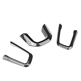 3pcs Carbon Fiber Texture Steering Wheel Decoration Molding Trim Fit for Jeep Wrangler JL 2018 +