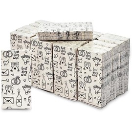 Pañuelos de bolsillo con temática de boda, toallitas de tamaño de viaje (paquete de 24)