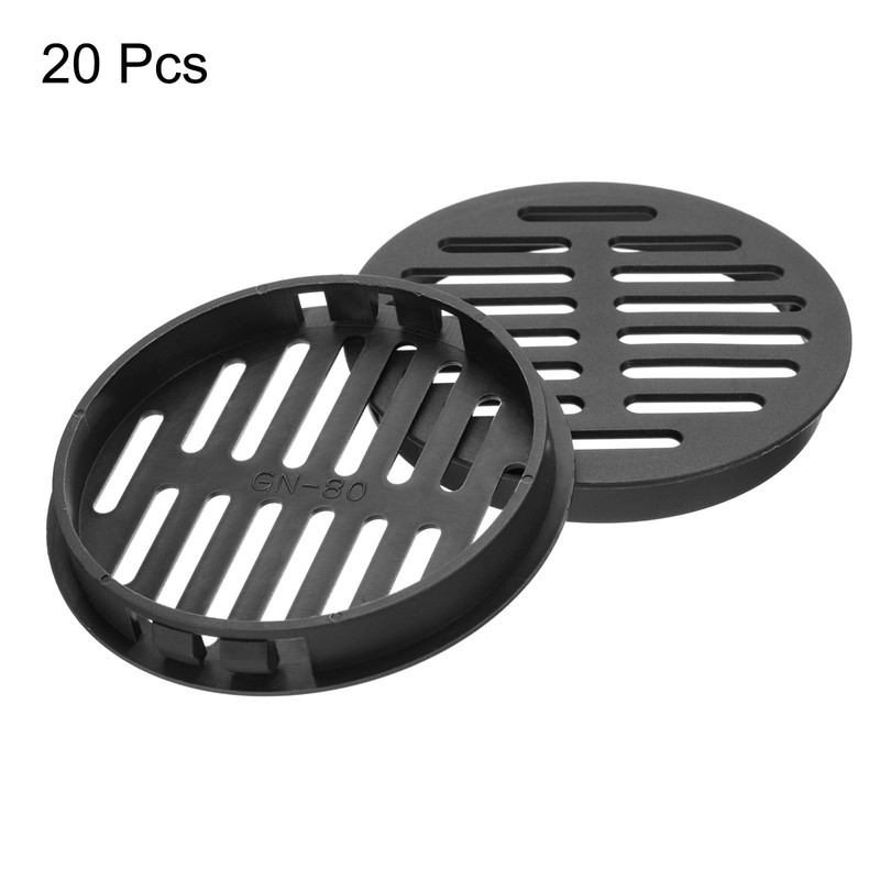sourcing map 20Pcs 80mm/3.1in Air Vents Circular Soffit Vents, Black