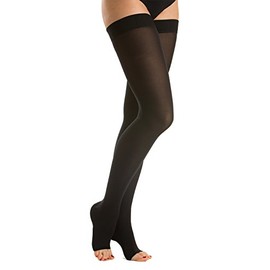 Relaxsan Relaxsan M2070A (Black 4-XL) Cotton open-toe medical compression hold up stockings - Class 2 (23-32 mmHg)