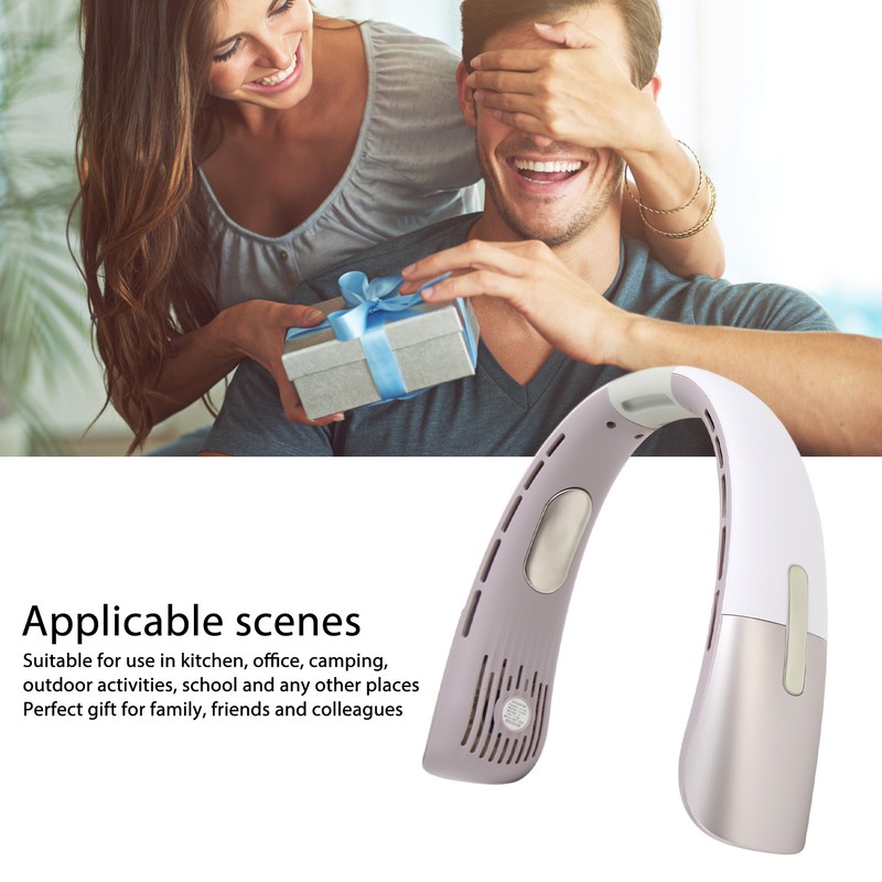 Hanging Neck Fan Bladeless Quiet Portable Hands Free Cooling USB