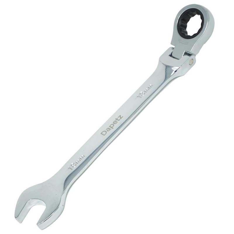 Dapetz ® 18mm Flexible Ratchet Spanner Wrench – Tool for