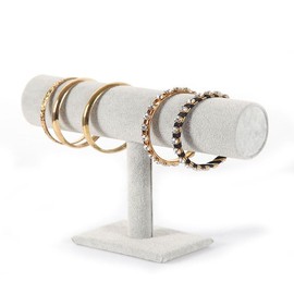 Aisoway Bracelet Holder, Bracelet Organiser, Display Stand, Velvet T-shaped Stand, Used for Storing Jewellery Bracelets, Bracelets (Grey)