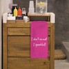 Tzhim Hot Pink Preppy Hand Towels, Kitchen Dishcloths, 'I Don't