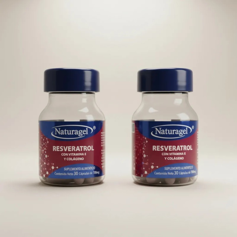 Resveratrol Con Vitamina E Y Colageno Suplemento 2 Pack