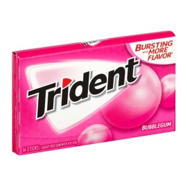 Trident Bubblegum Chewing Gum 14 sticks 6 Packs Free Shipping