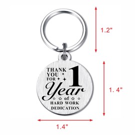 ABBNT 1 Year Work Anniversary Employee Gifts - Thank You 1 Year Employee Anniversary Keychin Gift - 1st Work Anniversary Decorations