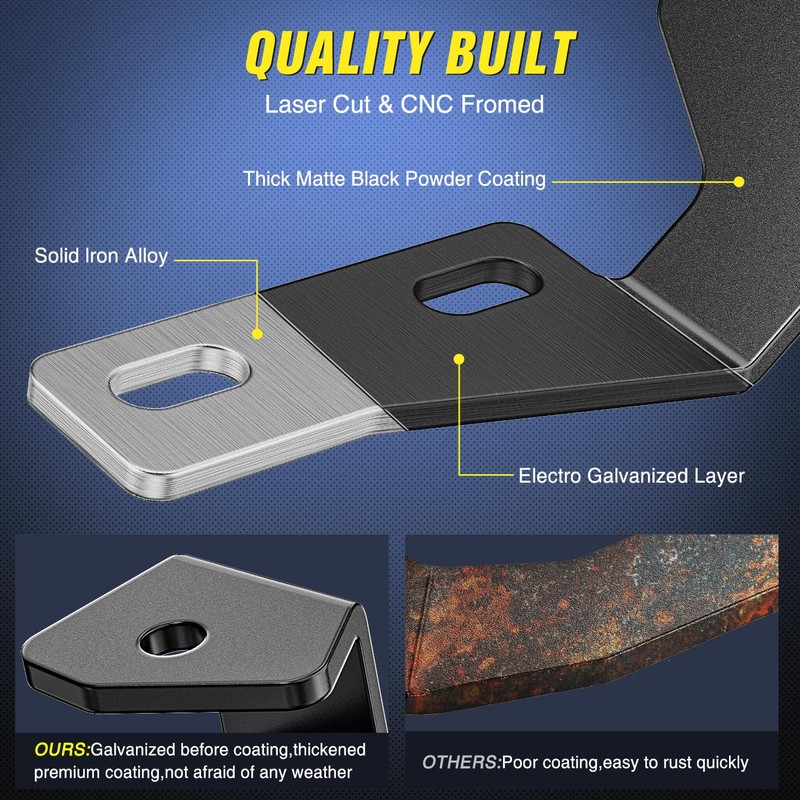 Nilight Ditch Light Brackets Hood Hinges Mount Bracket Kit for