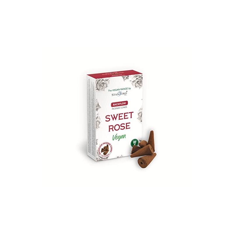 GIFT BRIT Vegan Sweet Rose Incense Backflow Cones-72 Cones