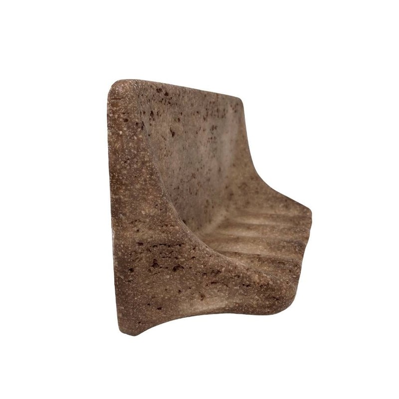 Tenedos Premium Classic Noce Brown Travertine Resin Soap Dish Holder