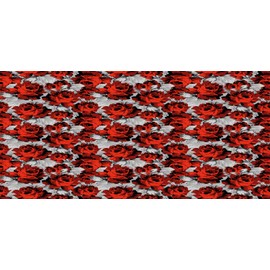 Ambesonne Floral Pencil Pen Holder, Rose Flowers Vintage Design Elements Petals Leaves Love Themed Valentines Image, Ceramic Pencil Holder for Desk Office Accessory, 3.6" X 3.2", Red Grey Black