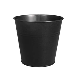 Rayher 25194576 Metall-Topf für Rayher Pin und Peg, 13 cm ø, Höhe 12 cm, Schwarz