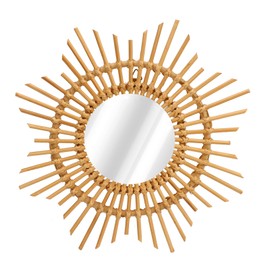 Wall Decor Rattan Mirror Star Shape Unique Simple Handwoven Mirror for Bedroom Living Room Hallway