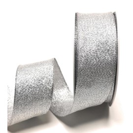 s.dekoda Brocade Ribbon 25 m x 40 mm Silver Decorative Ribbon Brocade Gift Ribbon