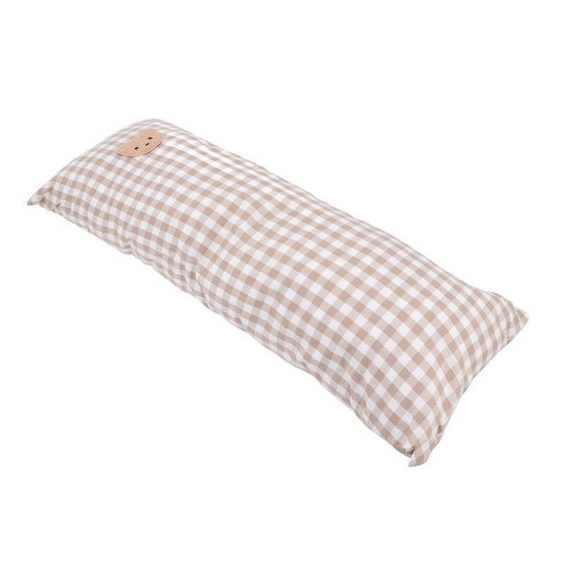 Cotton Baby Side Sleep Pillow Cute Plaid Bear Embroidery Pattern