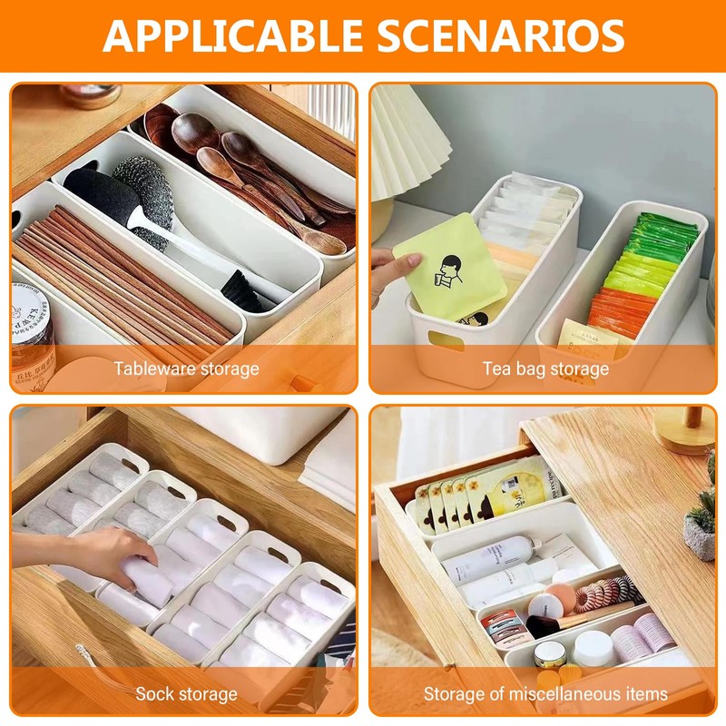 Pack of 10 Storage Boxes, Storage Boxes, Storage Baskets, Plastic,