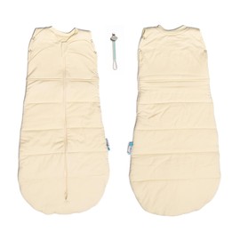 DandyLion Baby Sleeping Bag 2.5 Tog Baby Swaddles 0-3 Months, Newborn Sleeping Bag 100% Soft Cotton, Hip-Healthy Design, Twin Zipper for Easy Nappy Changes, Creamy Color (0-3 Months)