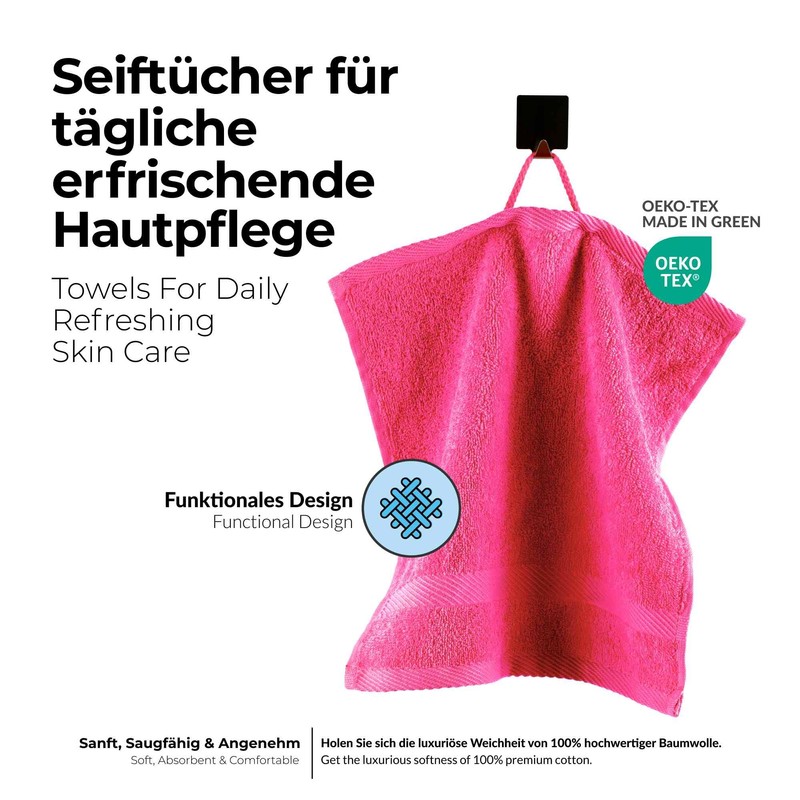 Etérea Carli Hand Towels, Single + Set + Bath Mat,