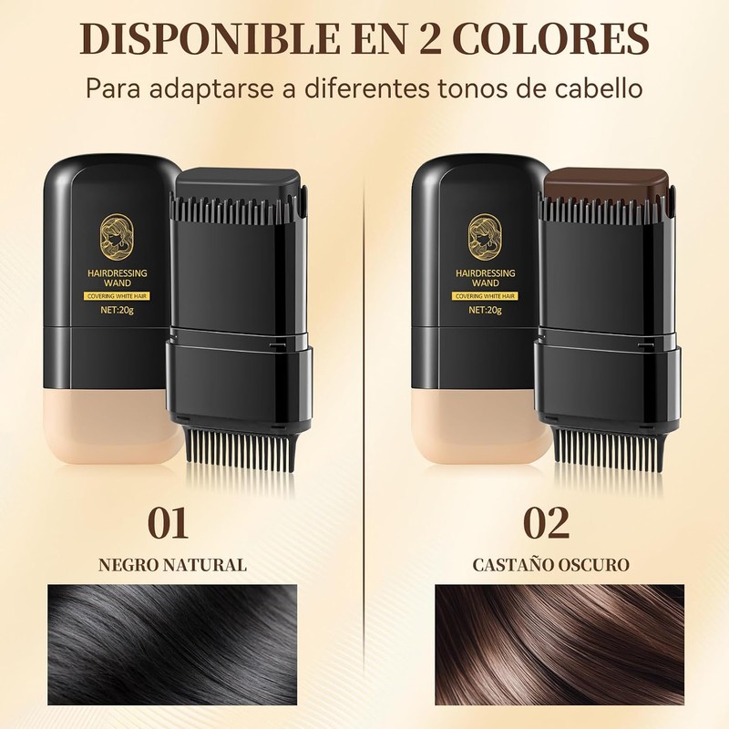 Peine de Tinte para Cabello – Retoca Canas Rápido, Waterproof