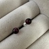 Sterling Silver & 4mm Garnet Stone Stud Earrings
