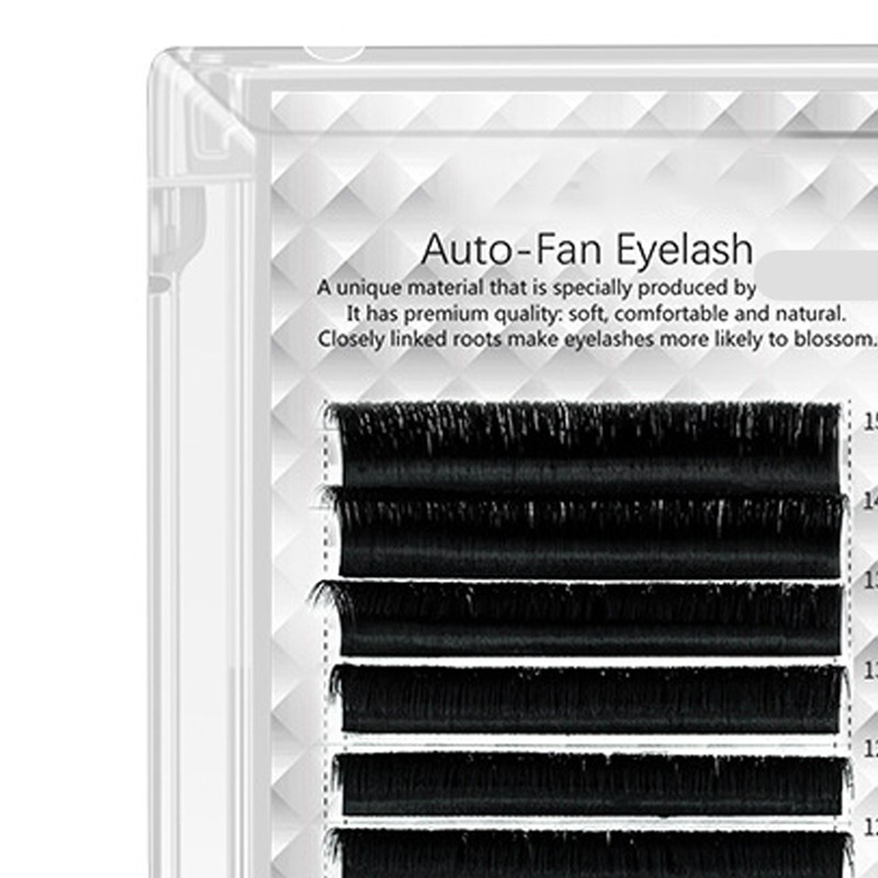 Auto Fan False Eyelashes Women Professional Salon Black Volume False