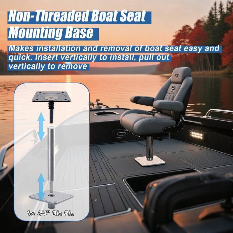 Boat Seat Pedestal 7" x 7" Boat Seat Base with