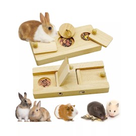 Unbranded Wooden Enrichment Foraging Toy Set Guinea Pig Foraging Toy Wooden for Gerbil