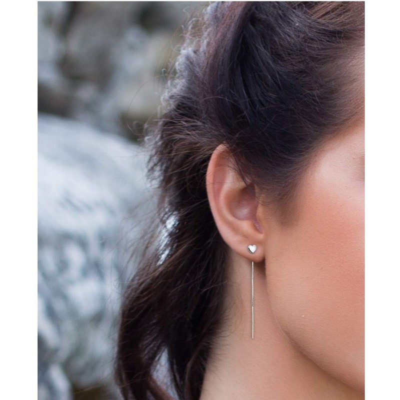 SOFIA MILANI - 20771 Women's Earrings 925 Silver Heart Bar,