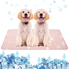 RETZLA Self Cooling Pet Dog Bed Mats, Cool Pads for Dogs and Cats, Comfortable Cooling Mat for Pets (Pink, 23.6"x19.7"/60 * 50CM)