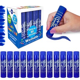 Kwik Stix Solid Tempera Paint Sticks – 12 Pack of Blue – Same Color Washable, Quick Dry (90 Seconds), ASTM Certified, Non-Toxic, Allergen-Free Kids & Toddler Art Supplies for Home, School & Crafts