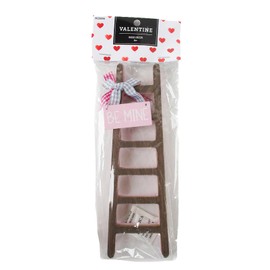 Valentine Crafts Mini Valentine's Day Ladder Mini Decor - 8 x 2 Inches - 2 Pieces (Pink & Brown)