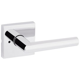 Kwikset 730MILSQT-26 Milan Lever with Square Rose Privacy Door Lock with 6AL Latch and RCS Strike Bright Chrome Finish